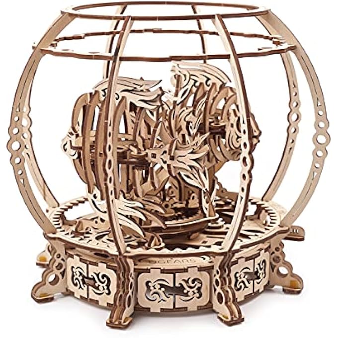 MECHANICAL AQUARIUM 3D PUZZLES DECORATIVE AQUARIUM WOODEN PUZZLE DRIVEN BY A SPRING - SELF-ASSEMBLY GEAR 3D WOODEN PUZZLES FOR ADULTS - WOODEN MODEL KITS FOR ADULTS TEENS - Image 2